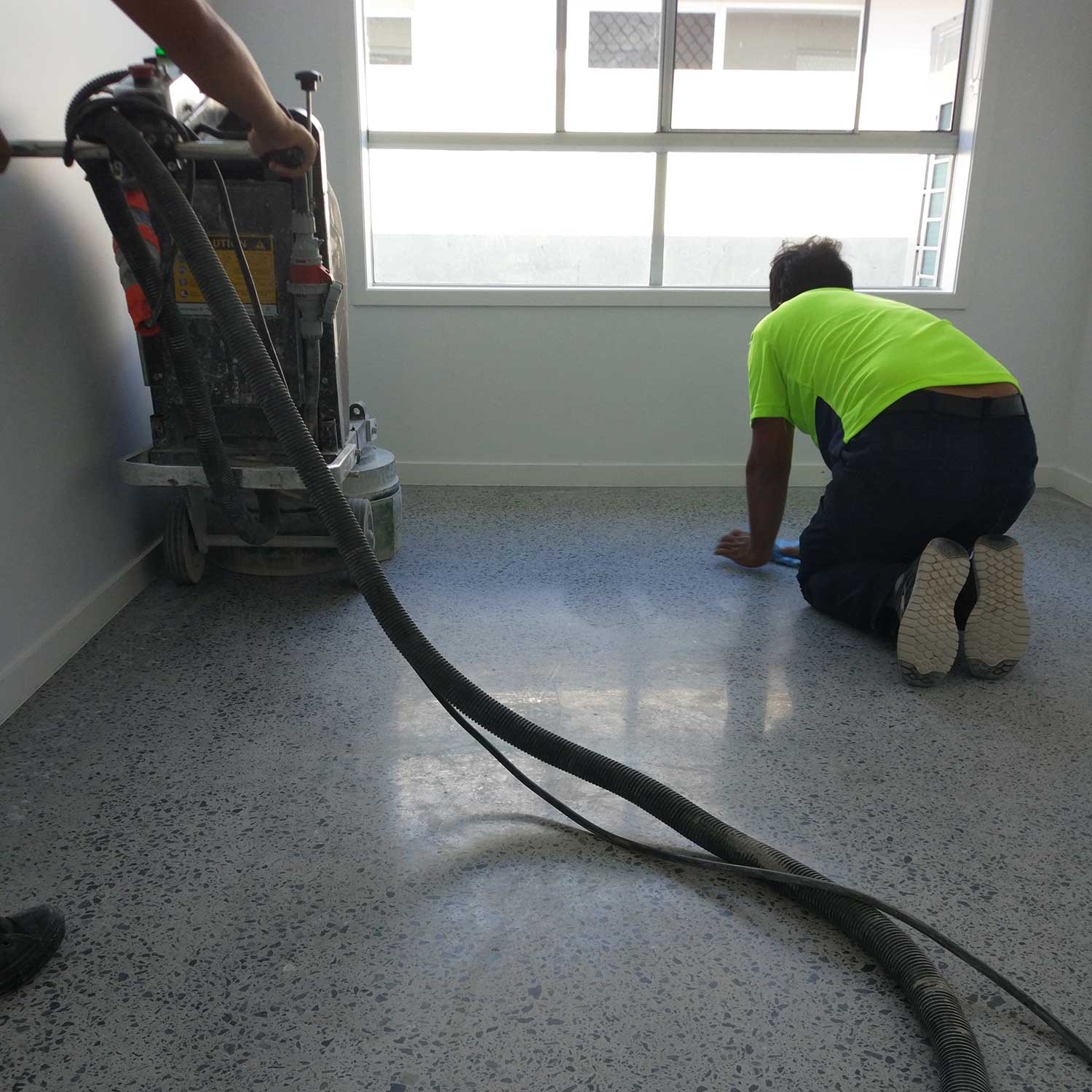 New Home Indoor Concrete Polish with Grow In The Dark Gems by Burke Concrete Resurfacing